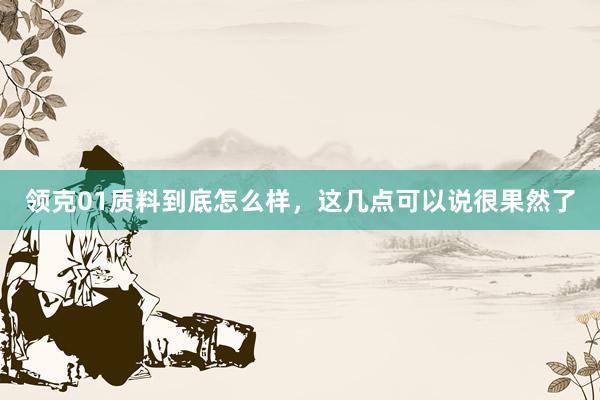 领克01质料到底怎么样，这几点可以说很果然了